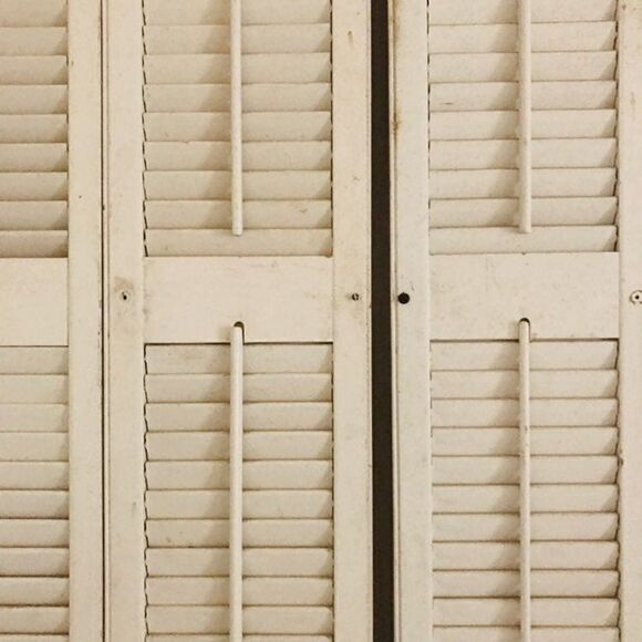 Pair Window Shutters 54" H X 18" W  Colonial Wood  Louver Plantation White - Picture 2 of 8